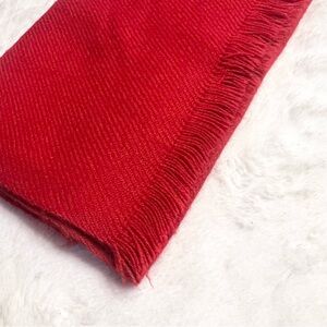 Vibrant Red Women's Scarf Shawl Wrap with Fringe Trim